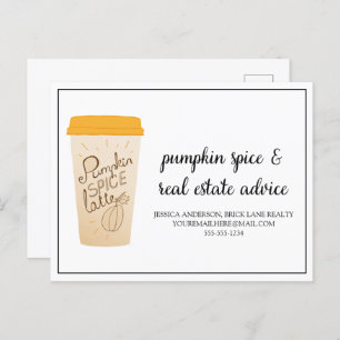 Pumpkin Spice and Real Estate Advice Postcard