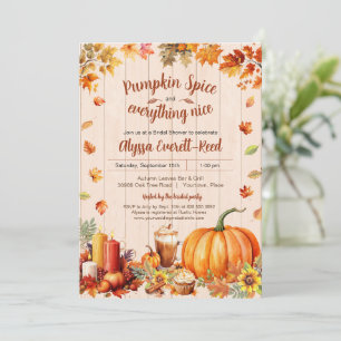 Pumpkin Spice Autumn Bridal Shower Party Invitation