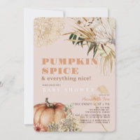 Pumpkin Spice Boho Floral Pink Girl Baby Shower
