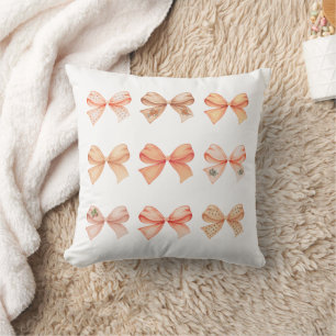 Pumpkin Spice Bows - Fall Throw Pillow