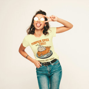 Pumpkin Spice & Chill Funny Thanksgiving Fall Pun Tri-Blend Shirt