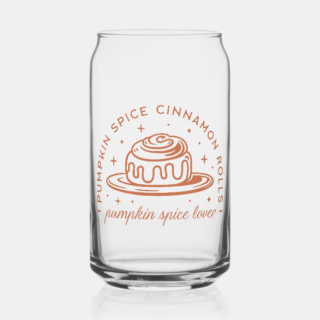 Pumpkin Spice Cinnamon Rolls Can Glass (Front)