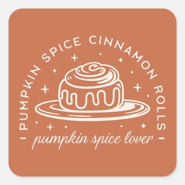 Pumpkin Spice Cinnamon Rolls Square Sticker (Front)