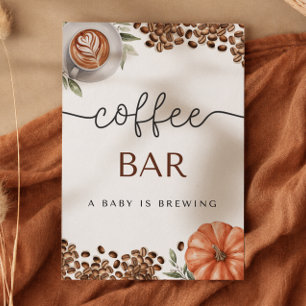 Pumpkin Spice Coffee Baby Shower Coffee Bar Poster