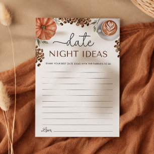 Pumpkin Spice Coffee Baby Shower Date Night Ideas Invitation