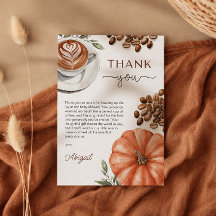Pumpkin Spice Coffee Baby Shower Thank You