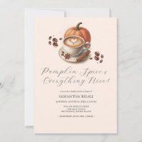 Pumpkin Spice Coffee Bridal Shower Invitations