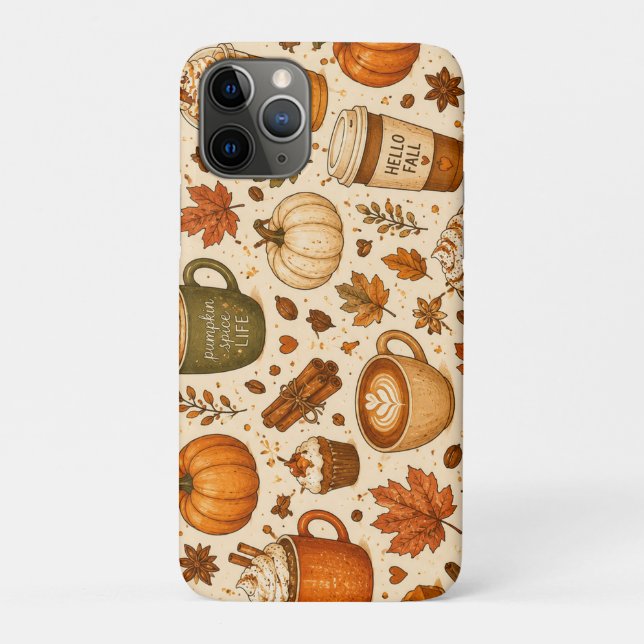Pumpkin Spice Coffee Fall Pattern  Case-Mate iPhone Case (Back)