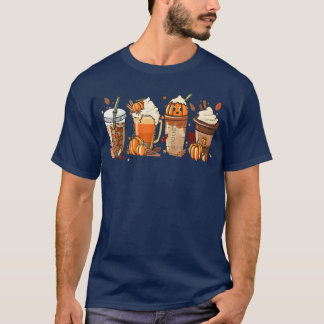 Pumpkin Spice Coffee Latte Fall Autumn Season Hall T-Shirt