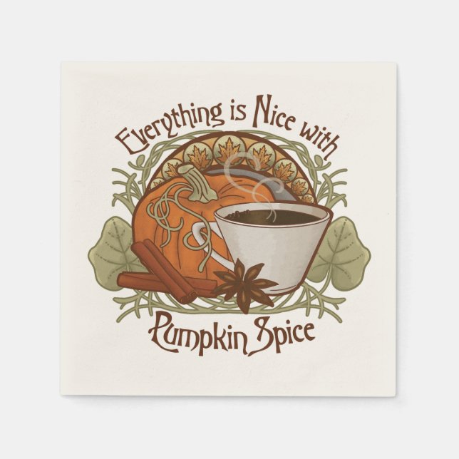 Pumpkin Spice Coffee Party Napkin (Front)