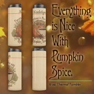 Pumpkin Spice Coffee Vintage Vibe  Thermal Tumbler