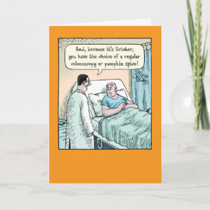 Pumpkin Spice Colonoscopy Halloween Card