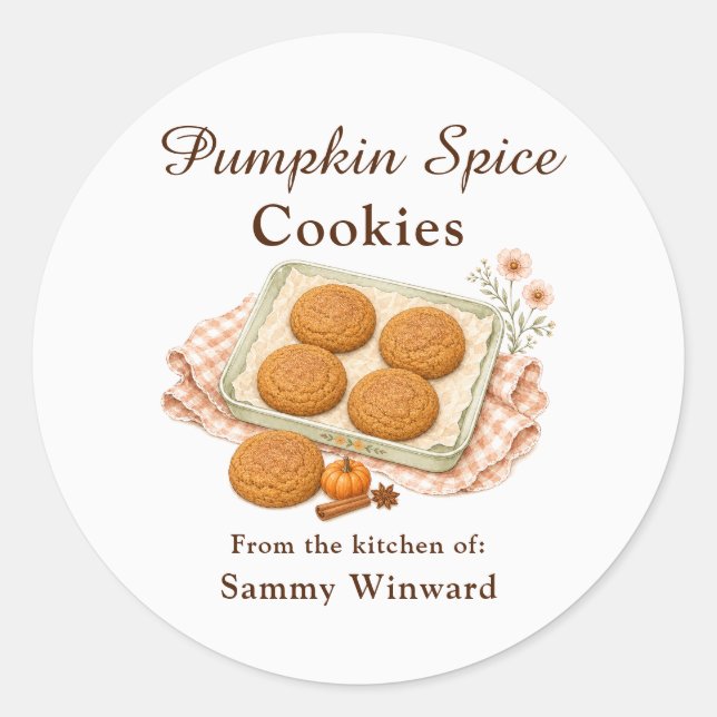 Pumpkin Spice Cookie Gift Label (Front)