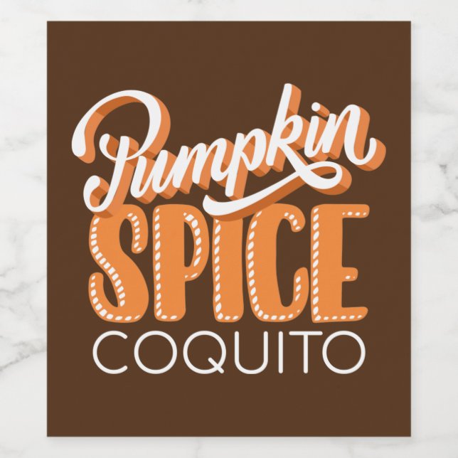 Pumpkin Spice Coquito Food and Beverage Label Set (Single Label)