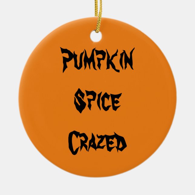 Pumpkin Spice Crazed Ceramic Ornament (Front)