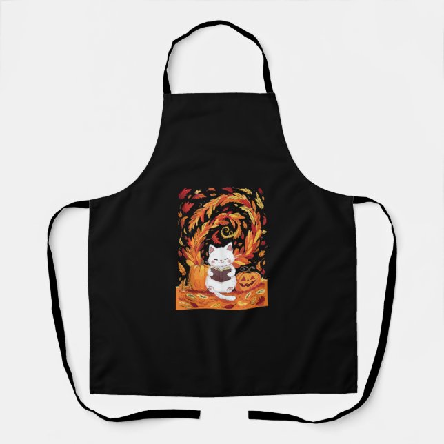 Pumpkin Spice Everything Autumn - Cat Lover Cute A Apron (Front)