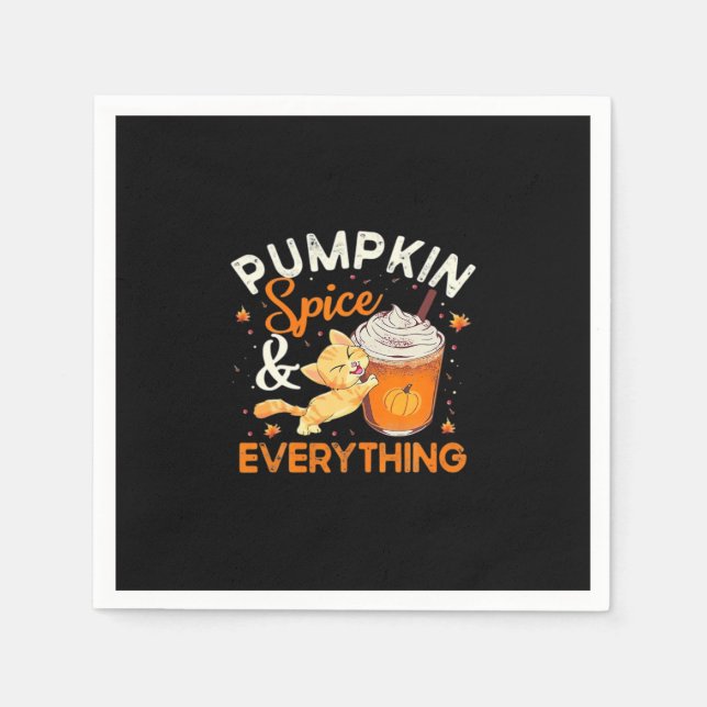 Pumpkin Spice Everything Cat Lover Classic Napkin (Front)