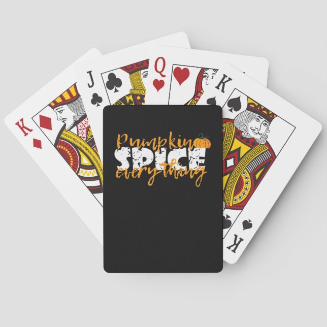 Pumpkin Spice Everything Halloween Funny Playing Cards (Back)