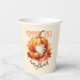 Pumpkin Spice Everything – Latte & Autumn Foliage Paper Cups