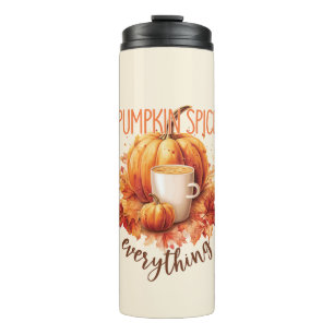 Pumpkin Spice Everything – Latte & Autumn Foliage Thermal Tumbler