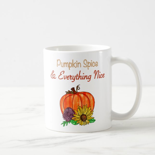 Pumpkin Spice & Everything Nice Autumn Coffee Mug (Right)