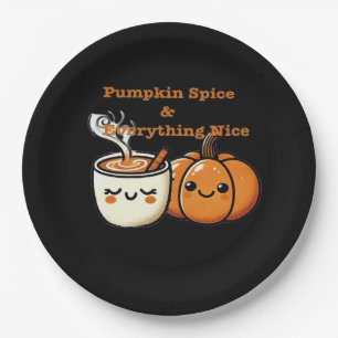 Pumpkin Spice & Everything Nice - Autumn Fall Paper Plate