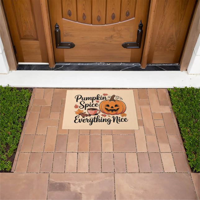  "Pumpkin Spice & Everything Nice" Autumn Graphic Doormat (Outdoor)