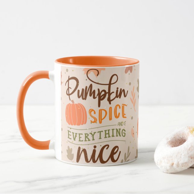 Pumpkin Spice & Everything Nice Autumn Mug (With Donut)