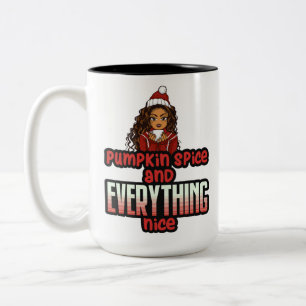 Pumpkin Spice & Everything Nice Black Girl Magic S Two-Tone Coffee Mug