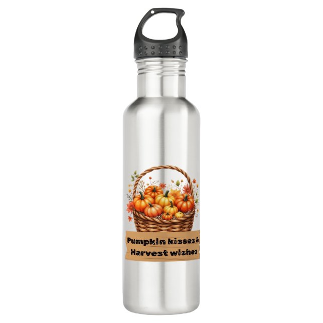 Pumpkin Spice & Everything Nice – Cozy Autumn Fall 710 Ml Water Bottle (Front)