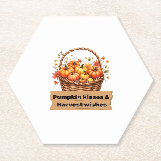 Pumpkin Spice & Everything Nice – Cozy Autumn Fall Paper Coaster (Front)