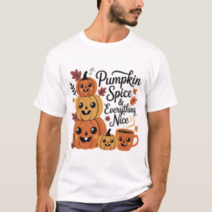Pumpkin Spice & Everything Nice Cute Fall Hallow T-Shirt
