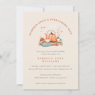 Pumpkin Spice & Everything Nice – Fall Baby Shower Invitation