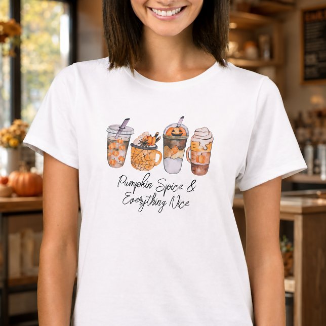Pumpkin Spice & Everything Nice Fall Coffee Lover T-Shirt (Pumpkin Spice Fall Shirt)
