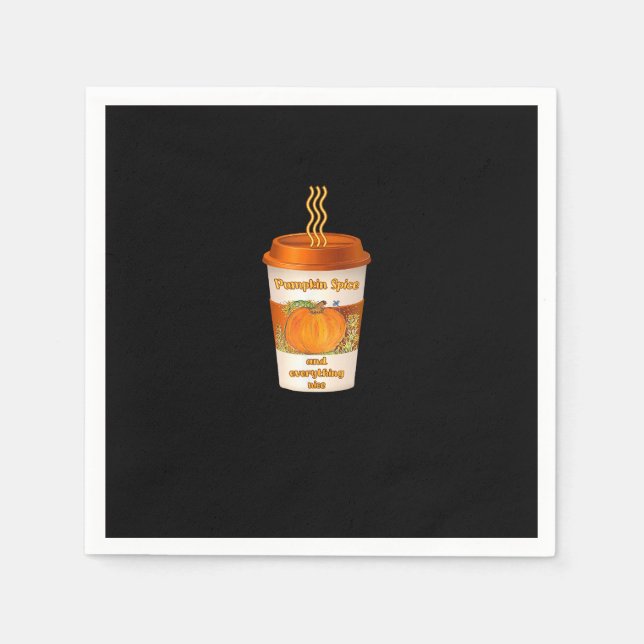 Pumpkin Spice & Everything Nice Fall Colourful Cof Napkin (Front)
