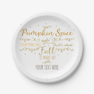 Pumpkin Spice & Everything Nice Fall Party Paper Plate