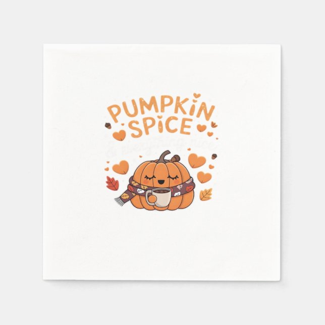 Pumpkin Spice & Everything Nice - Fall Vibes Art Napkin (Front)