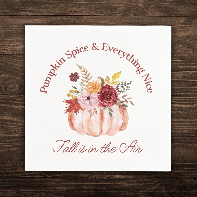 Pumpkin Spice & Everything Nice Floral Fall Napkin (Creator Uploaded)