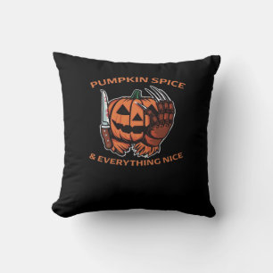 Pumpkin Spice & Everything Nice Funny Meme Throw Pillow