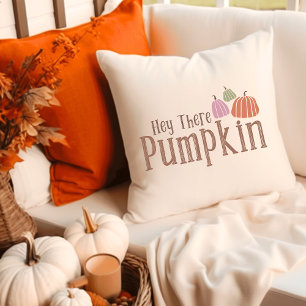 Pumpkin Spice & Everything Nice Groovy Retro Fall Throw Pillow