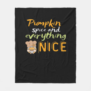 Pumpkin Spice & Everything Nice Halloween Design F Fleece Blanket