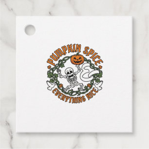 Pumpkin Spice Everything Nice Halloween Skeleton V Favour Tags