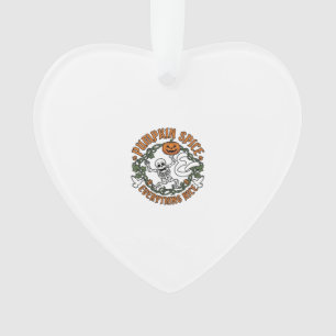 Pumpkin Spice Everything Nice Halloween Skeleton V Ornament