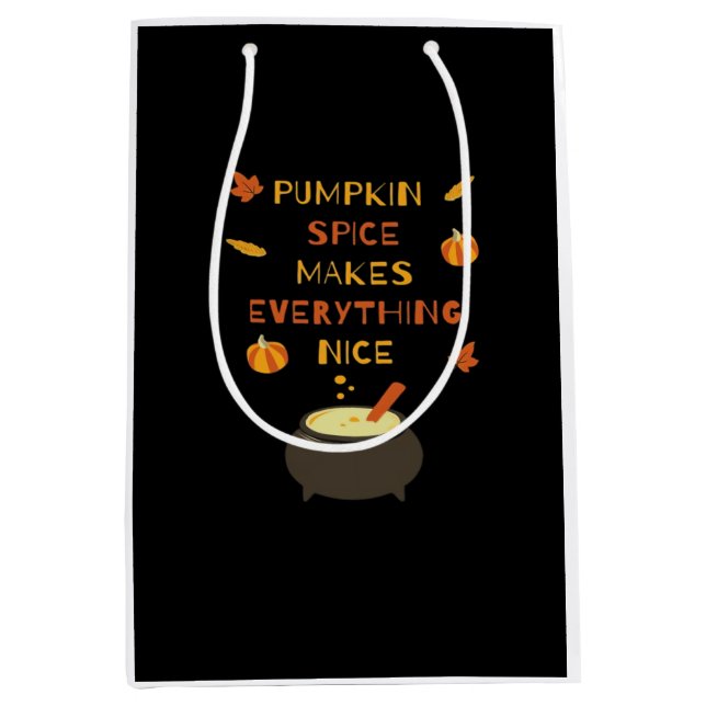 Pumpkin Spice & Everything Nice Halloween Viral Vi Medium Gift Bag (Front)
