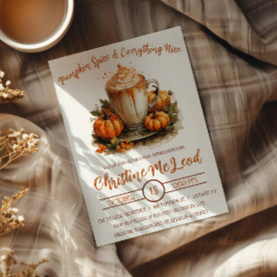 Pumpkin Spice & Everything Nice, Latte Baby Shower Invitation