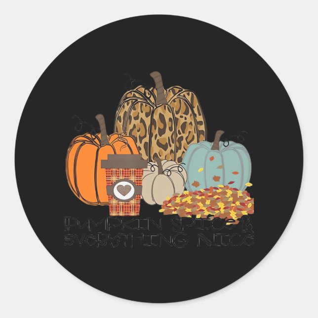 Pumpkin Spice & Everything Nice Meme & Viral Sloth Classic Round Sticker (Front)