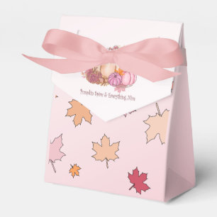 Pumpkin Spice & Everything Nice Pink Fall Leaves Favor Box
