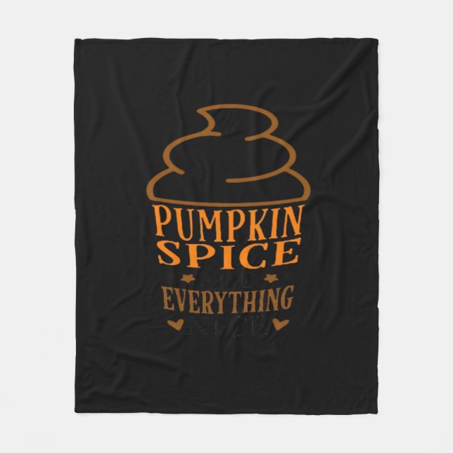 Pumpkin Spice & Everything Nice Premium Fleece Blanket (Front)