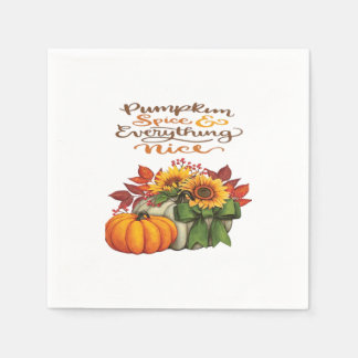 Pumpkin Spice & Everything Nice Slogan Vibes Napkin