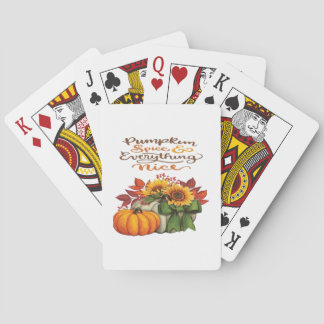 Pumpkin Spice & Everything Nice Slogan Vibes Playing Cards